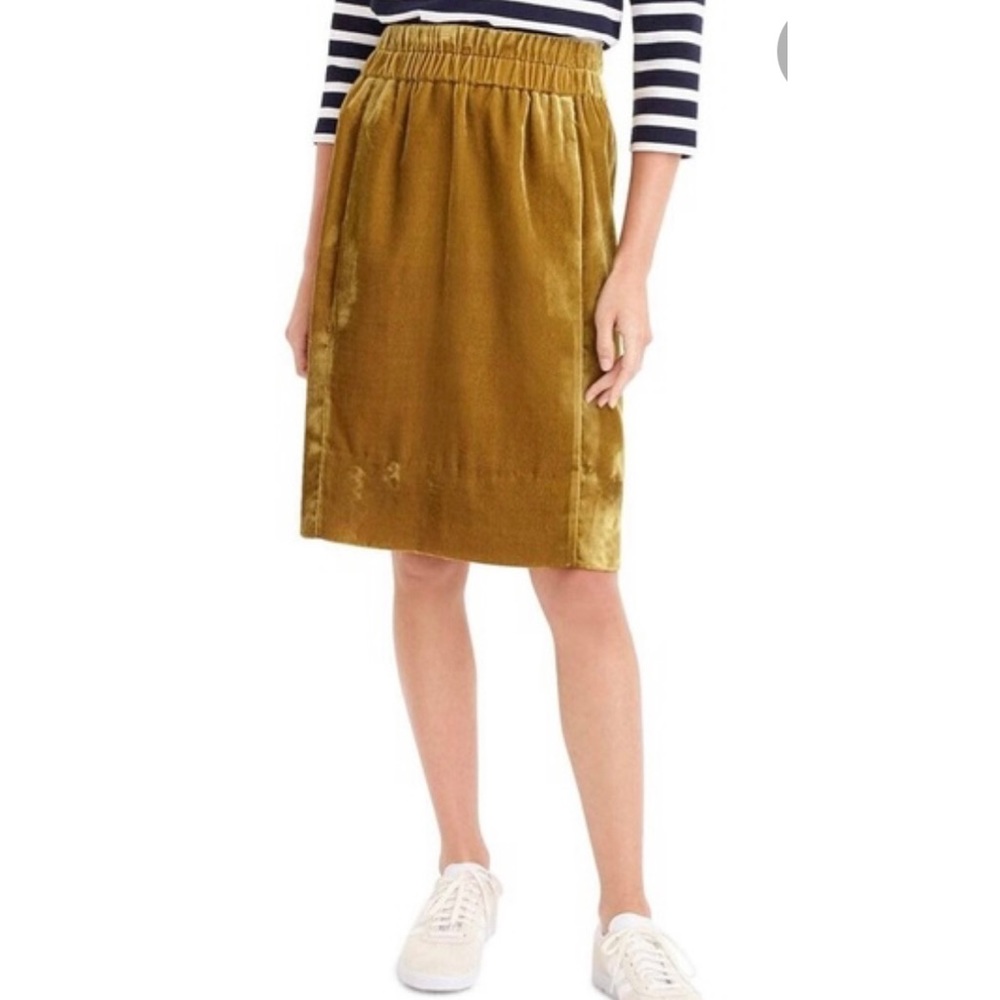 NWT J. Crew Velvet Elastic Waist Pull-on Skirt